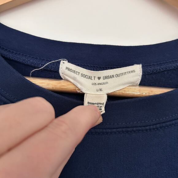 Urban Outfitters Project Social T Mushroom Crewneck Sweatshirt Women’s L XL Blue - Picture 7 of 11